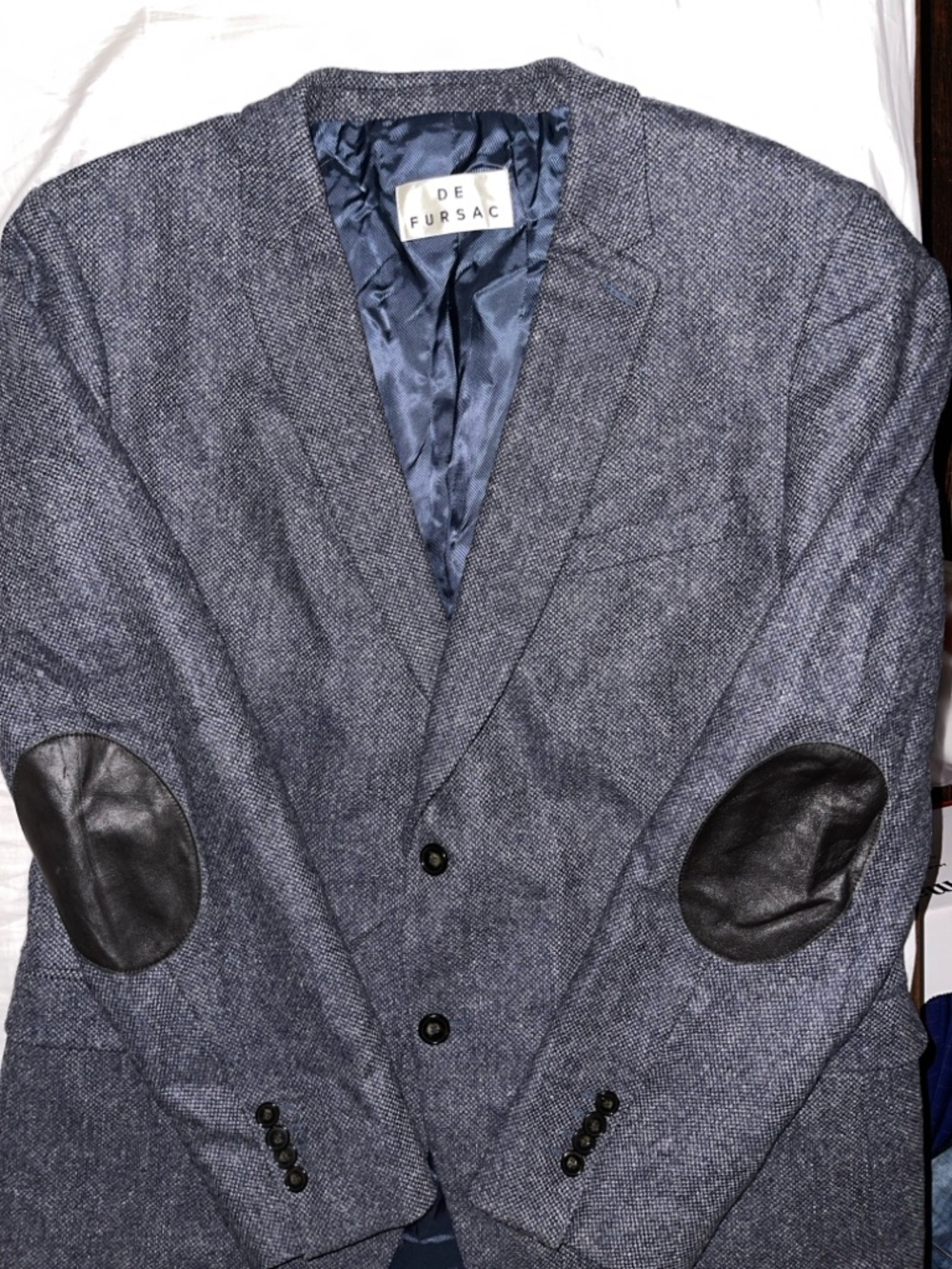 Fursac Wool tweed charcoal Gray Blazer - Picture 1 of 15